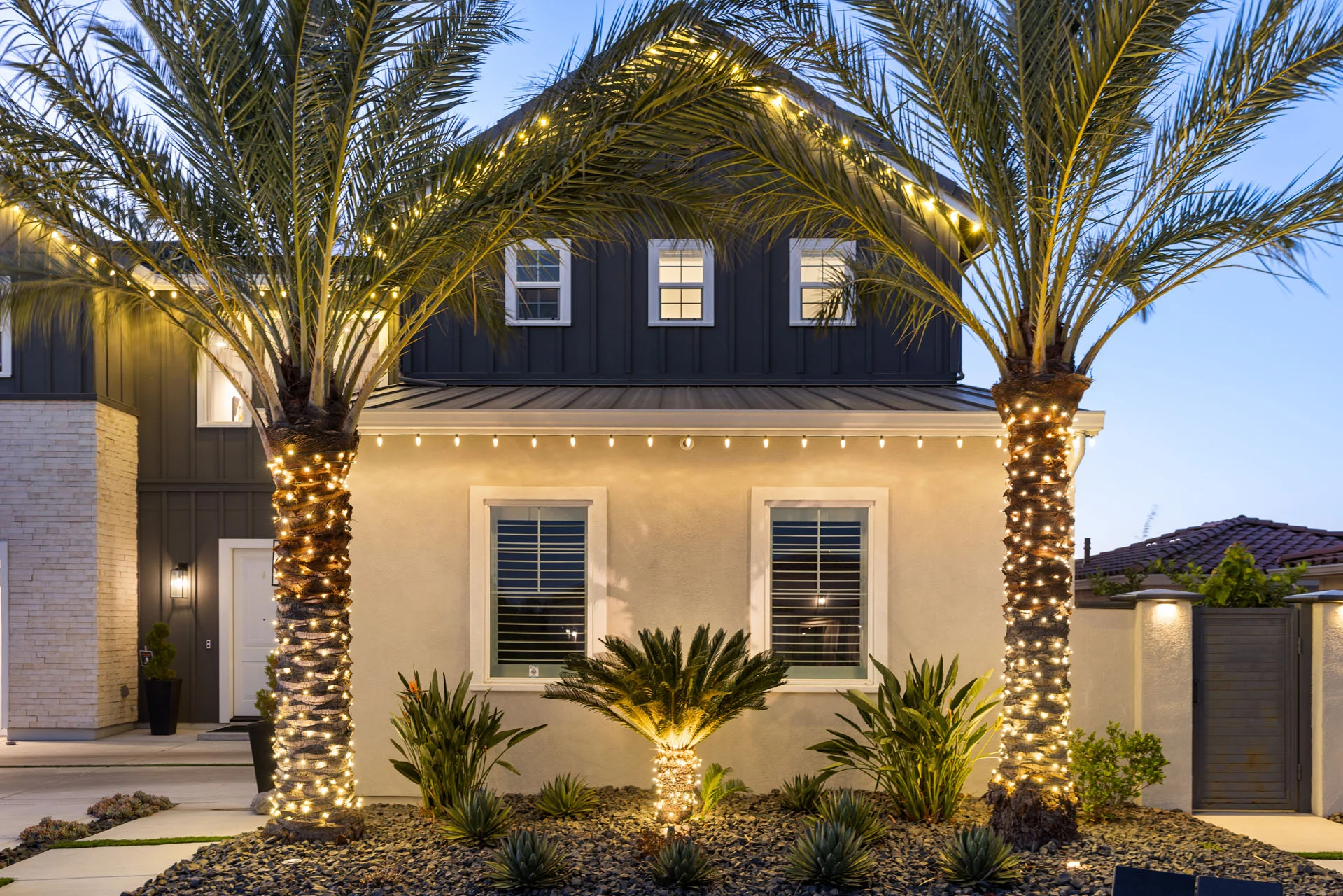 Santa's Lights crew installed custom cut commercial lights on a Sacramento home