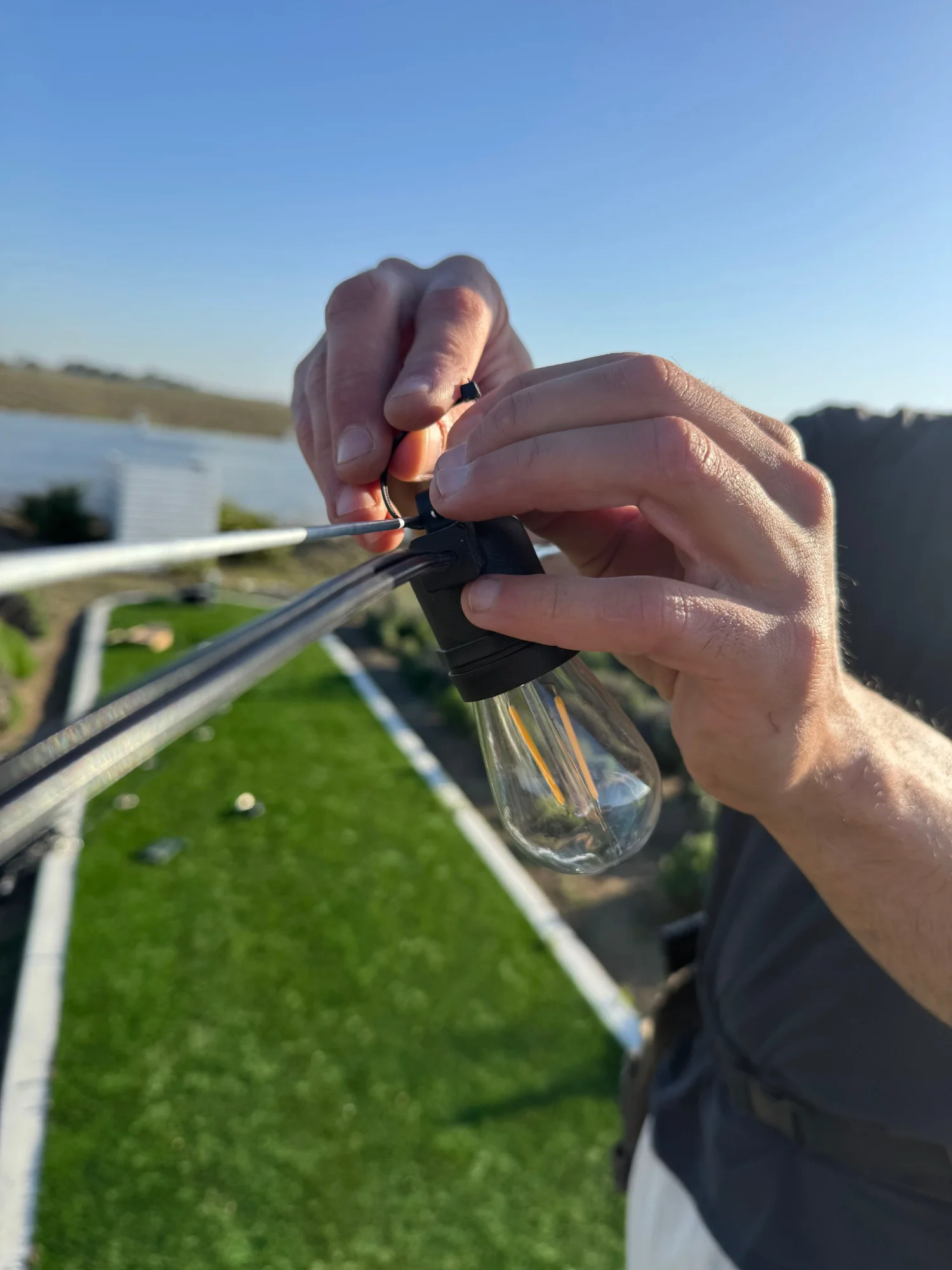 Santa's Lights team testing and maintaining Christmas lights before reinstalling in Sacramento