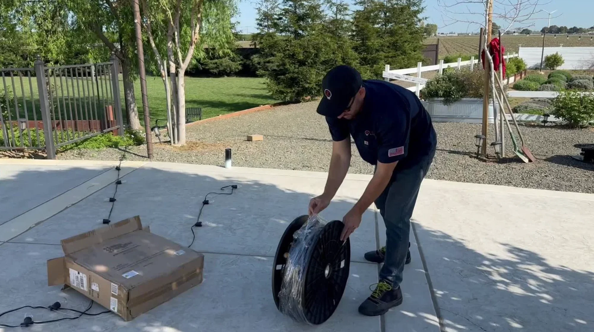 Santa's Lights team inspecting and storing Christmas lights after takedown in Sacramento