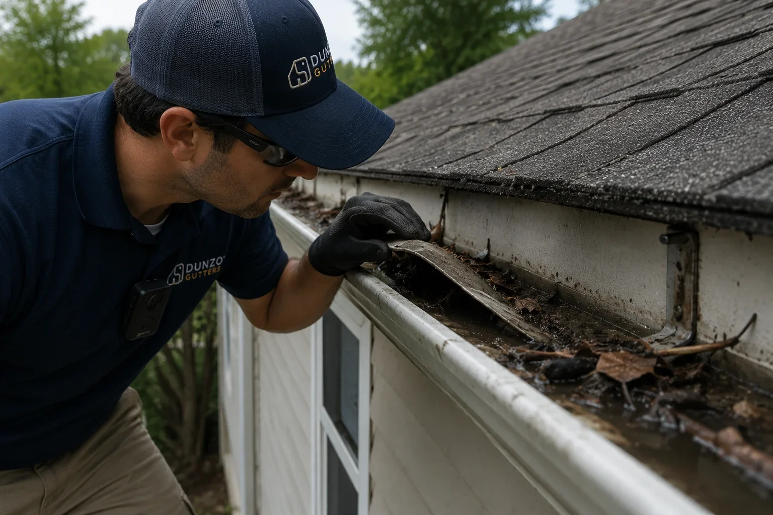 Water damage from a clogged gutter on a Sacramento home fascia