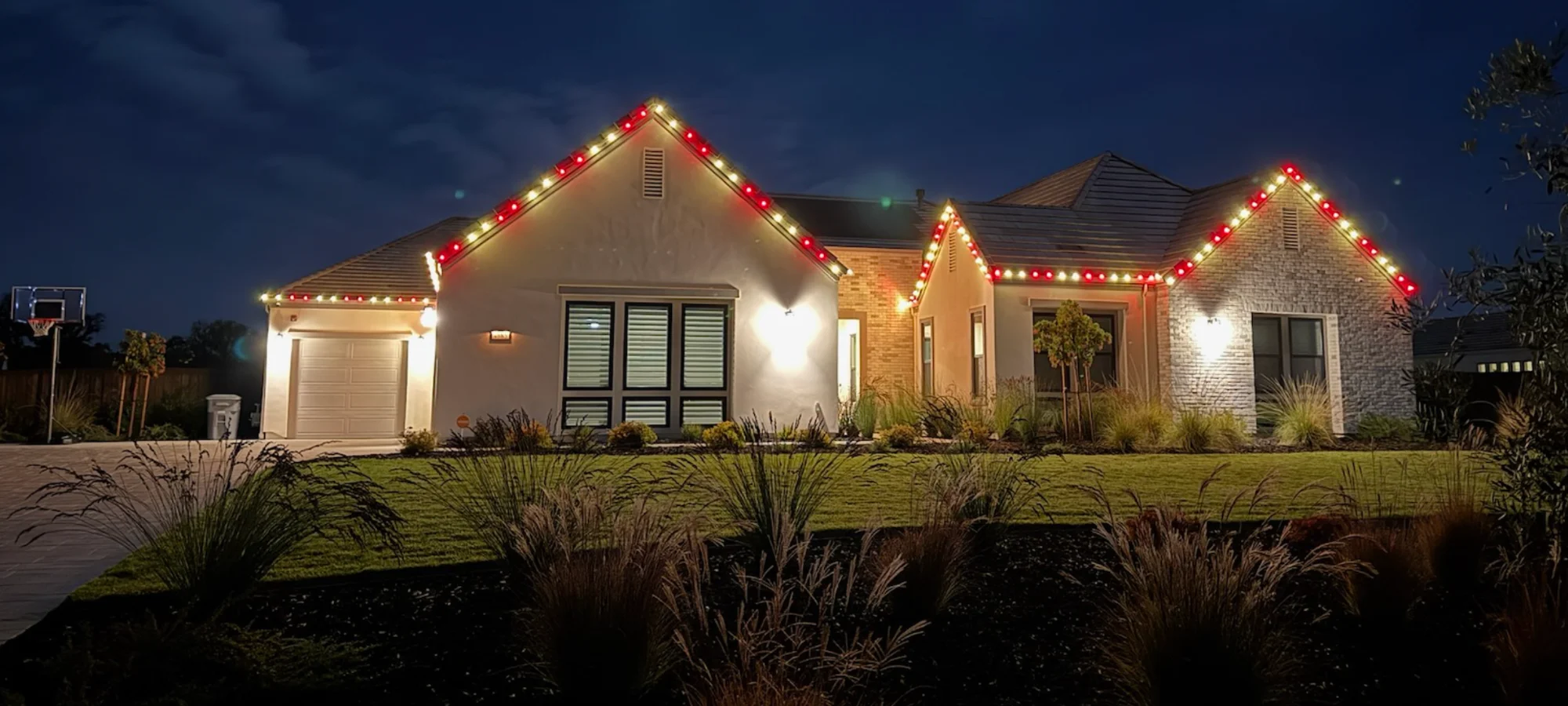 Christmas lights installed by Santa’s lights in empire ranch