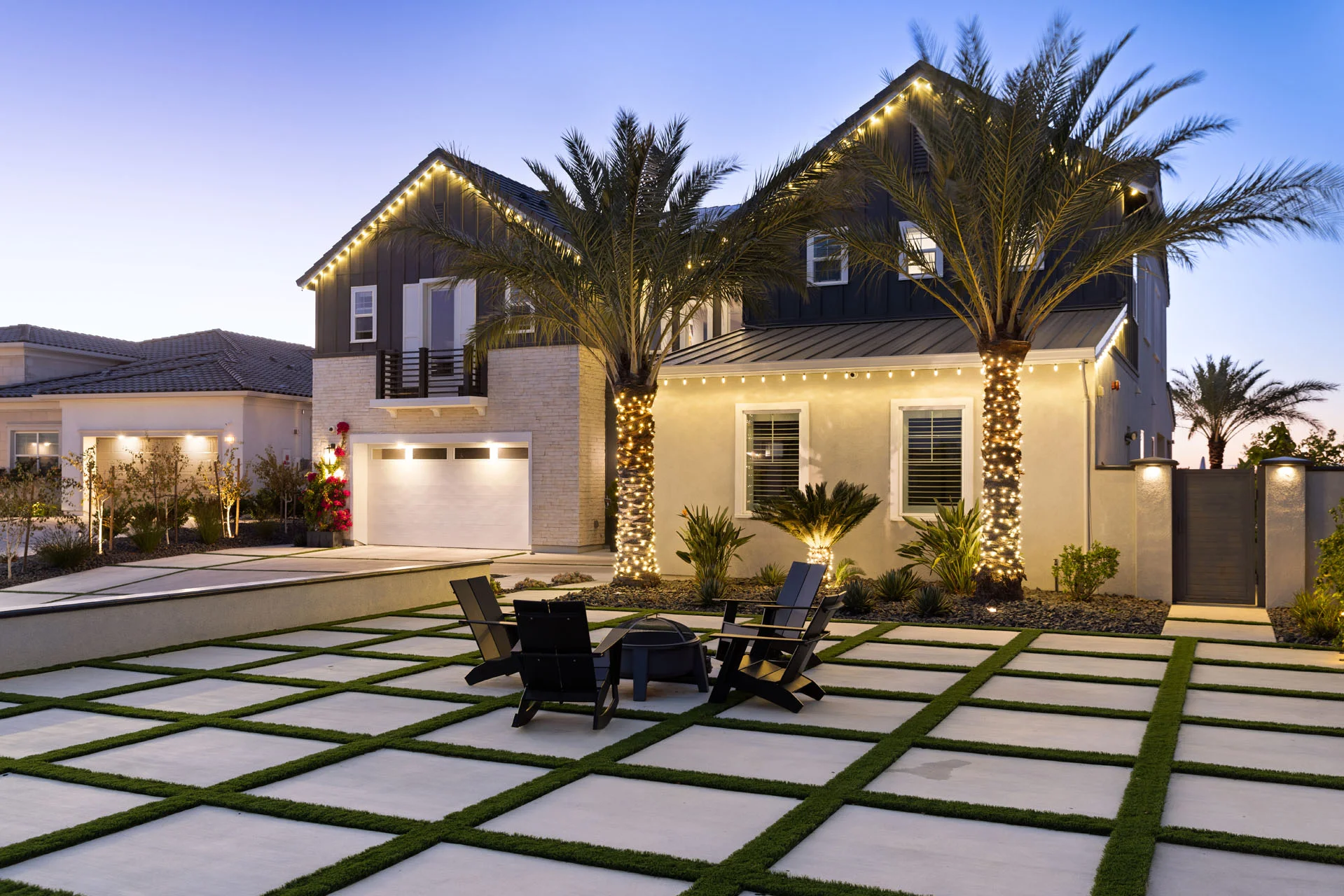 Christmas lights installed within HOA guidelines on a Sacramento home